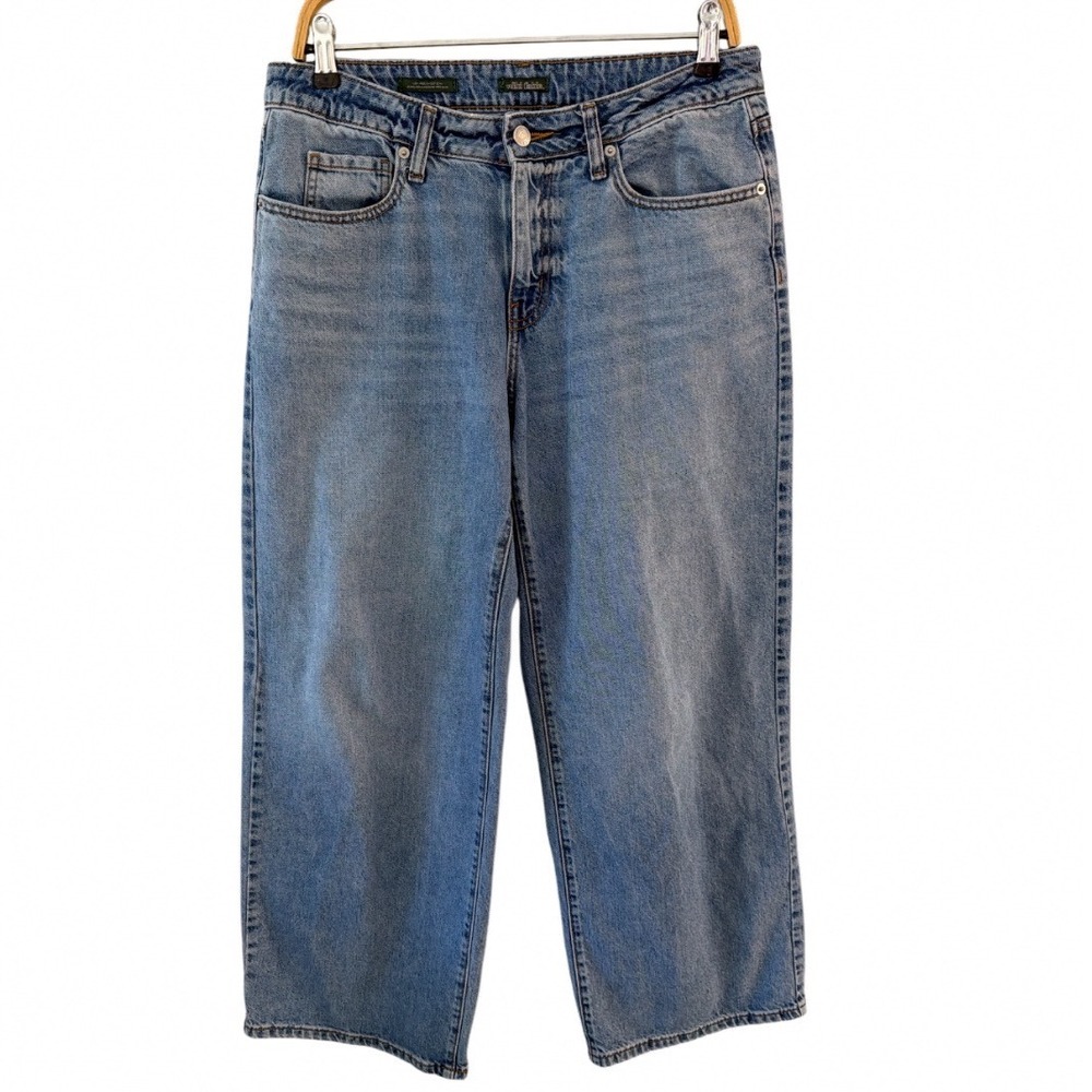 Wild Fable Women Sz 8R Low Rise Baggy Jeans Medium Wash Blue Wide Leg